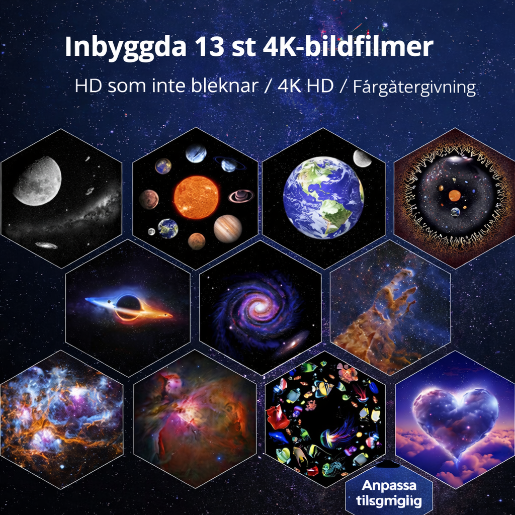 Stjärnhimmelprojektor 13-i-1 – Rymdlampa och Planetarium för Alla