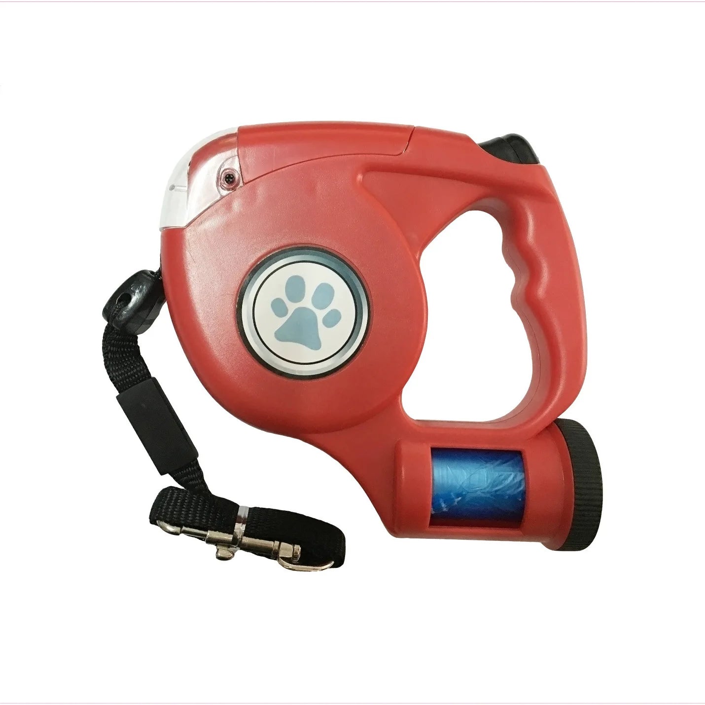 UrbanPet Flexibelt hundkoppel med LED-ljus, 4,5 m och hållare för avfallspåsar