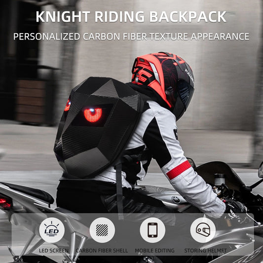 Ryggsäck för bl.a MC. App-kontrollerad LED-motiv. Var först. Köp NU!