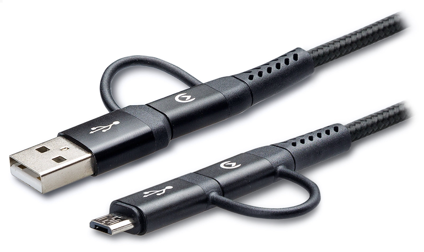 Mobilize Strong Nylon Cable 4In1 Usb, Usb-C To Micro Usb, Usb-C 1.5M Black