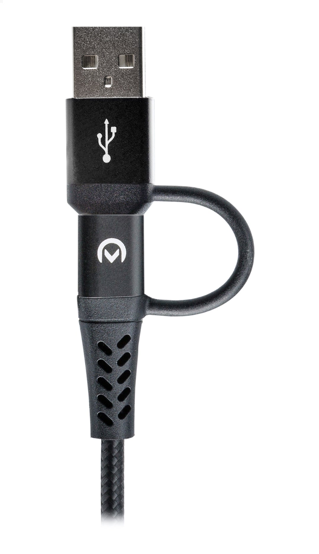 Mobilize Strong Nylon Cable 4In1 Usb, Usb-C To Micro Usb, Usb-C 1.5M Black