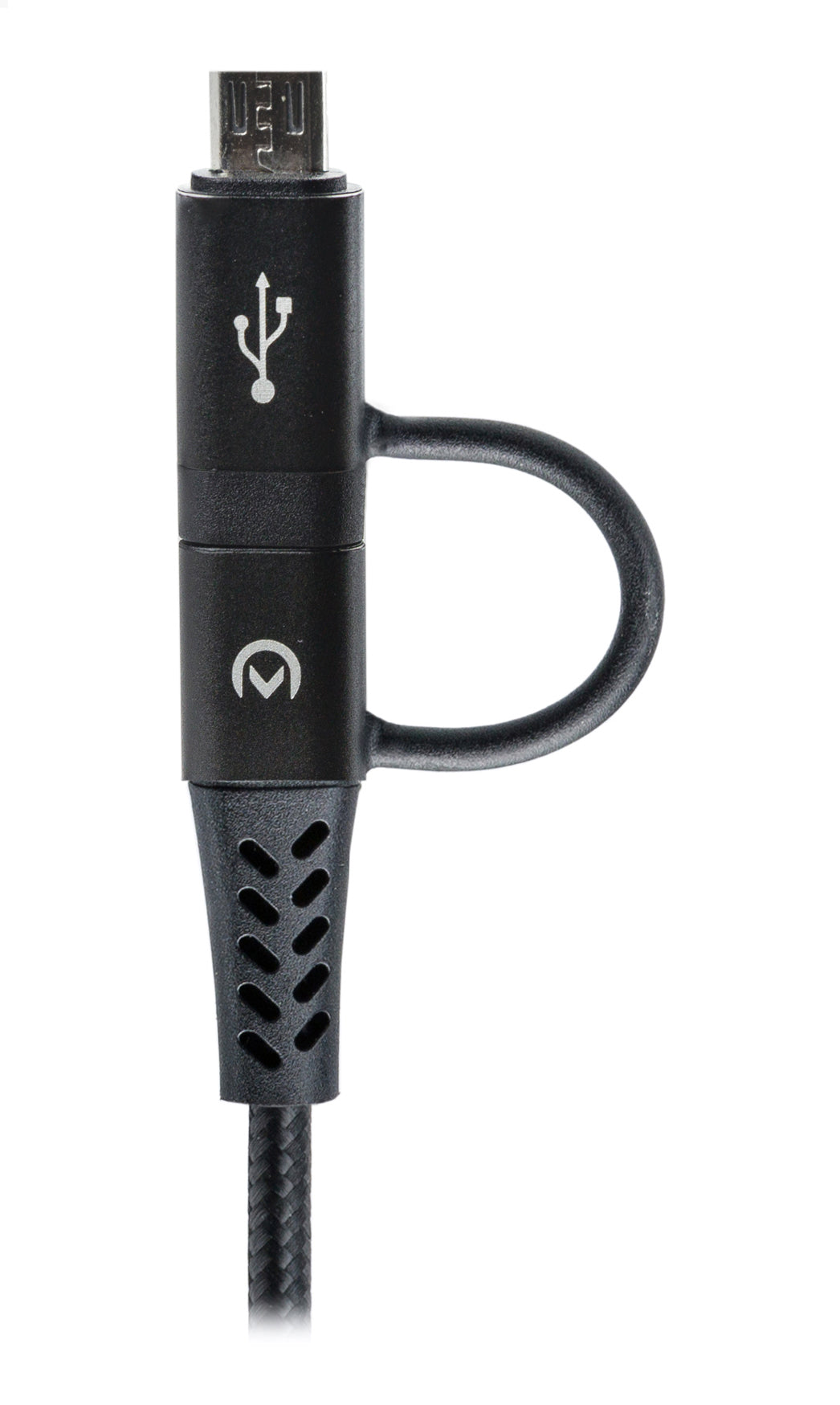 Mobilize Strong Nylon Cable 4In1 Usb, Usb-C To Micro Usb, Usb-C 1.5M Black