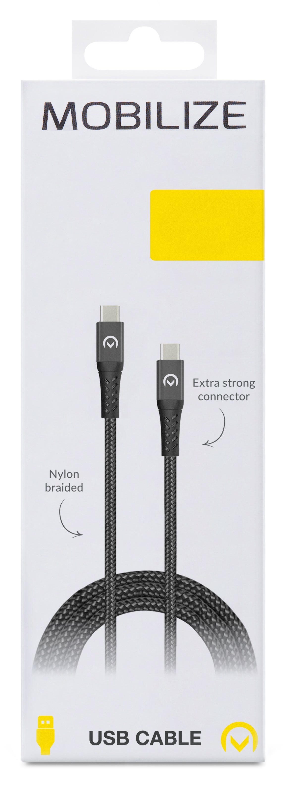 Mobilize Strong Nylon Cable Usb-C To Usb-C 2M. 100W Black