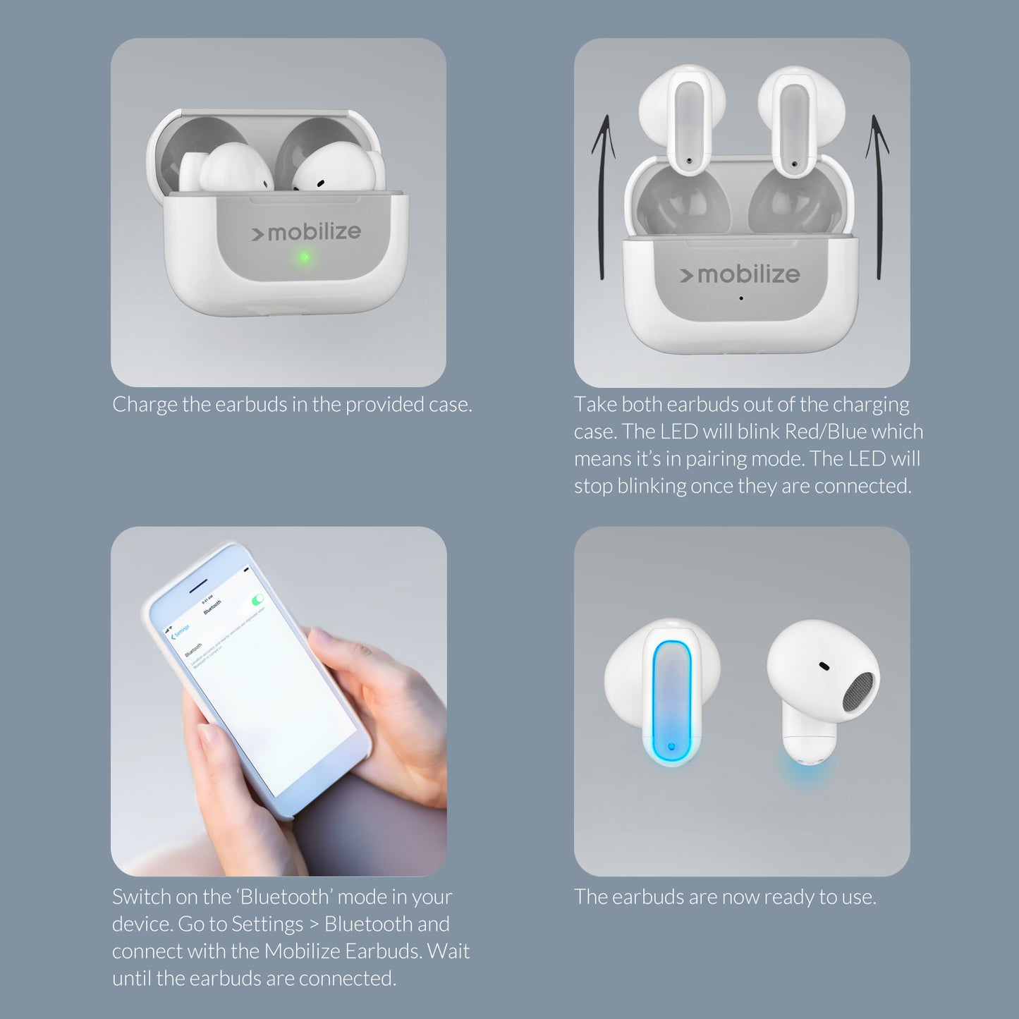 Mobilize Bluetooth Tws Earbuds Mini White
