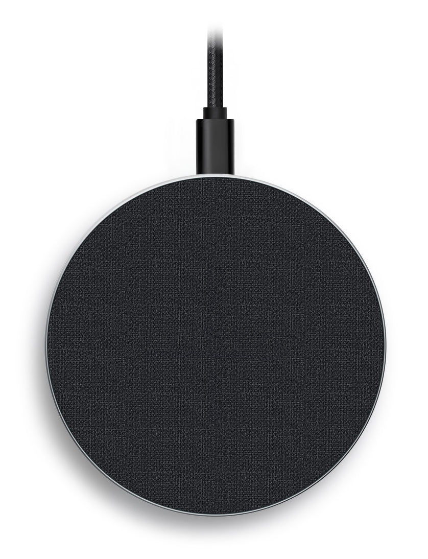 Mobilize Wireless Fast Charger Flat 5W/7.5W/10W/15W Pu Leather Grey