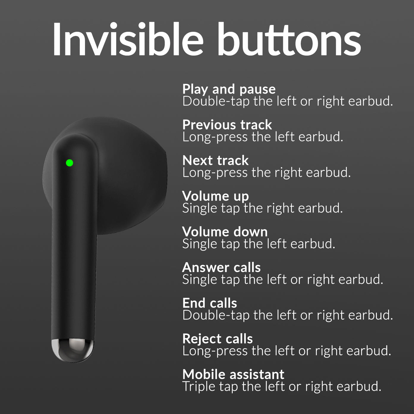 Mobilize Tws Earbuds Black