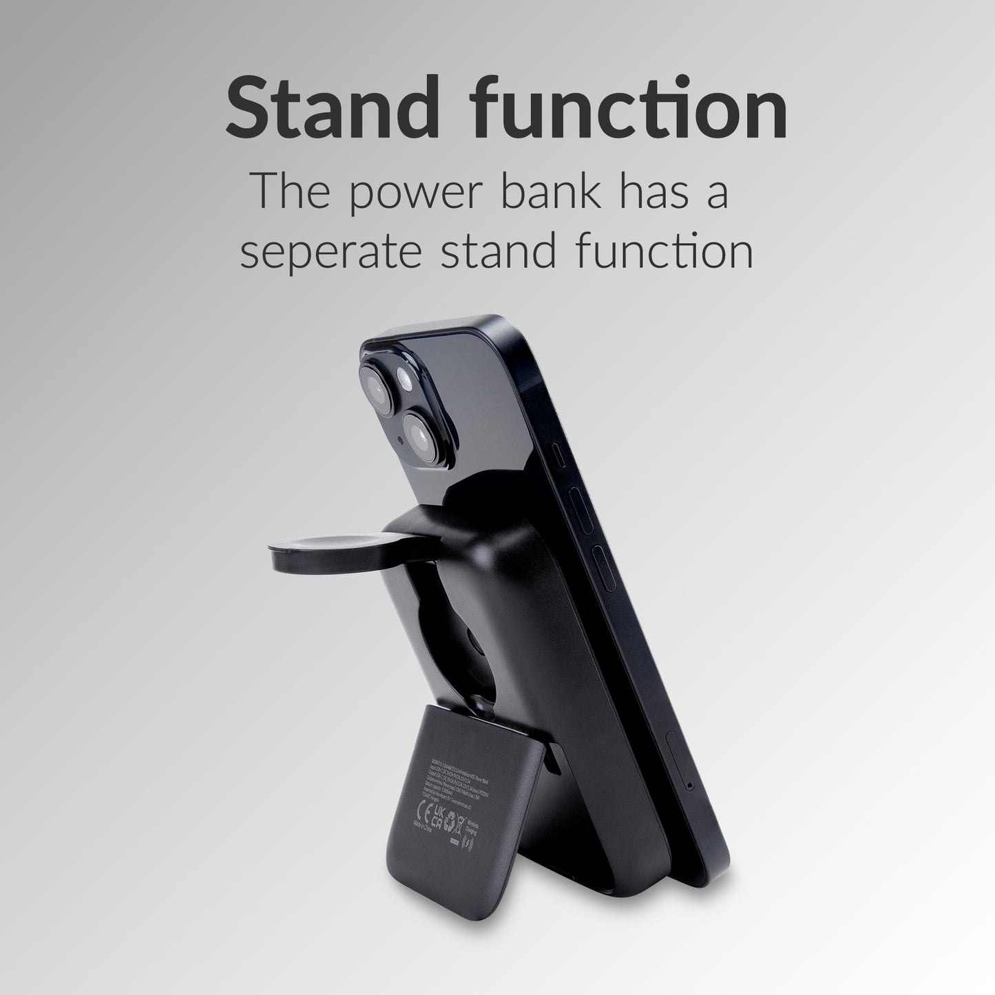 Mobilize 4In1 Wireless Charger Station With Detachable Power Bank 5000Mah Black