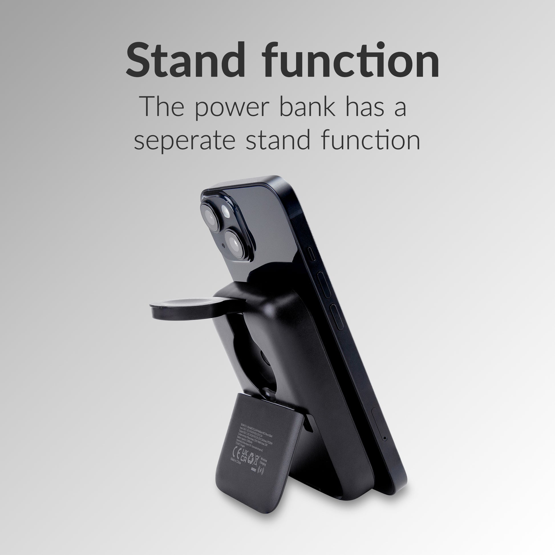 Mobilize 4In1 Wireless Charger Station With Detachable Power Bank 5000Mah Black