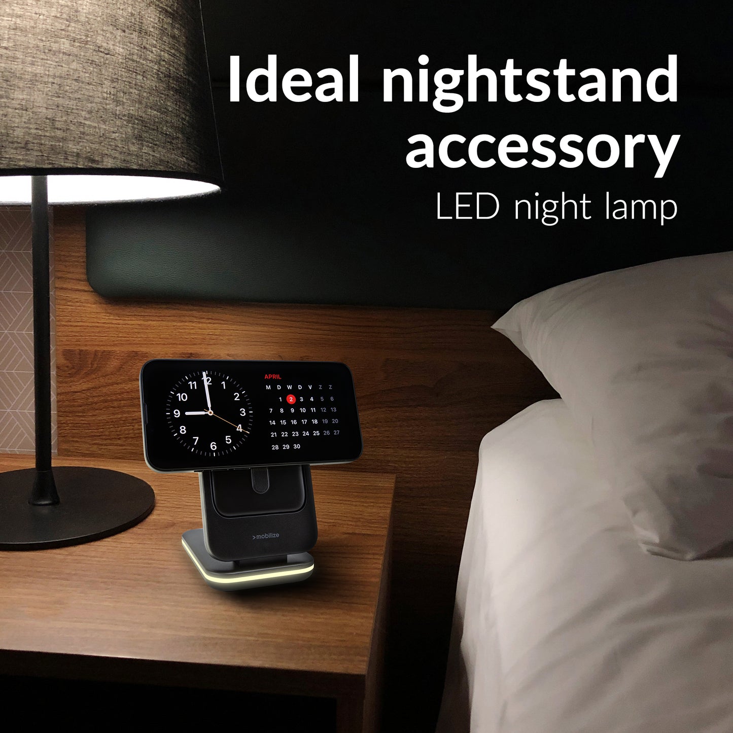 Mobilize 4In1 Wireless Charger Station With Detachable Power Bank 5000Mah Black