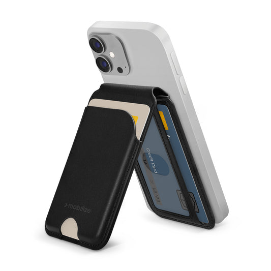 Mobilize Magsafe Compatible Magnet Card Holder With Stand Function Black