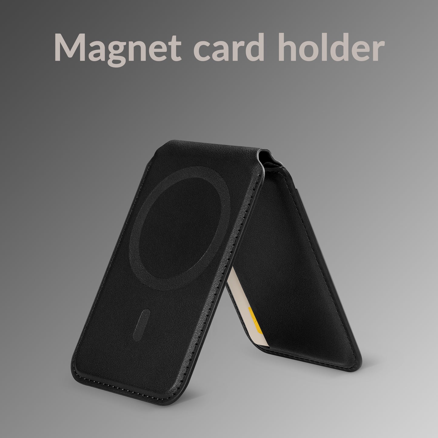 Mobilize Magsafe Compatible Magnet Card Holder With Stand Function Black