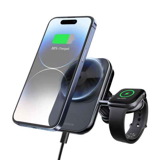 Mobilize Magsafe Compatible Car Charger For Phone And Watch 18W Black