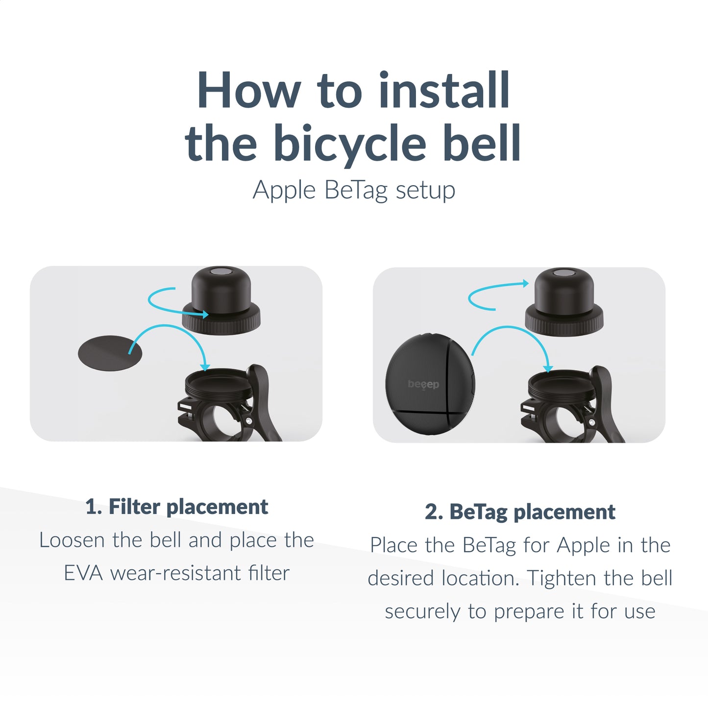 Beeep Betag Find My Tracker Black & Bicycle Bell