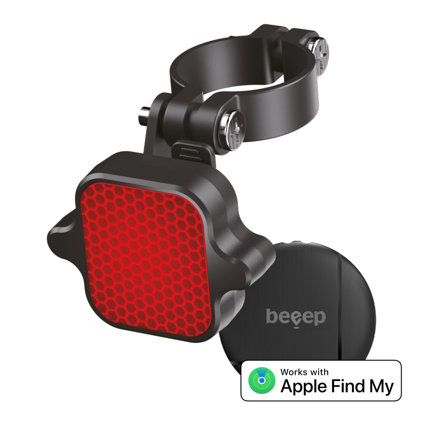 Beeep Betag Find My Tracker Black & Taillight Reflector