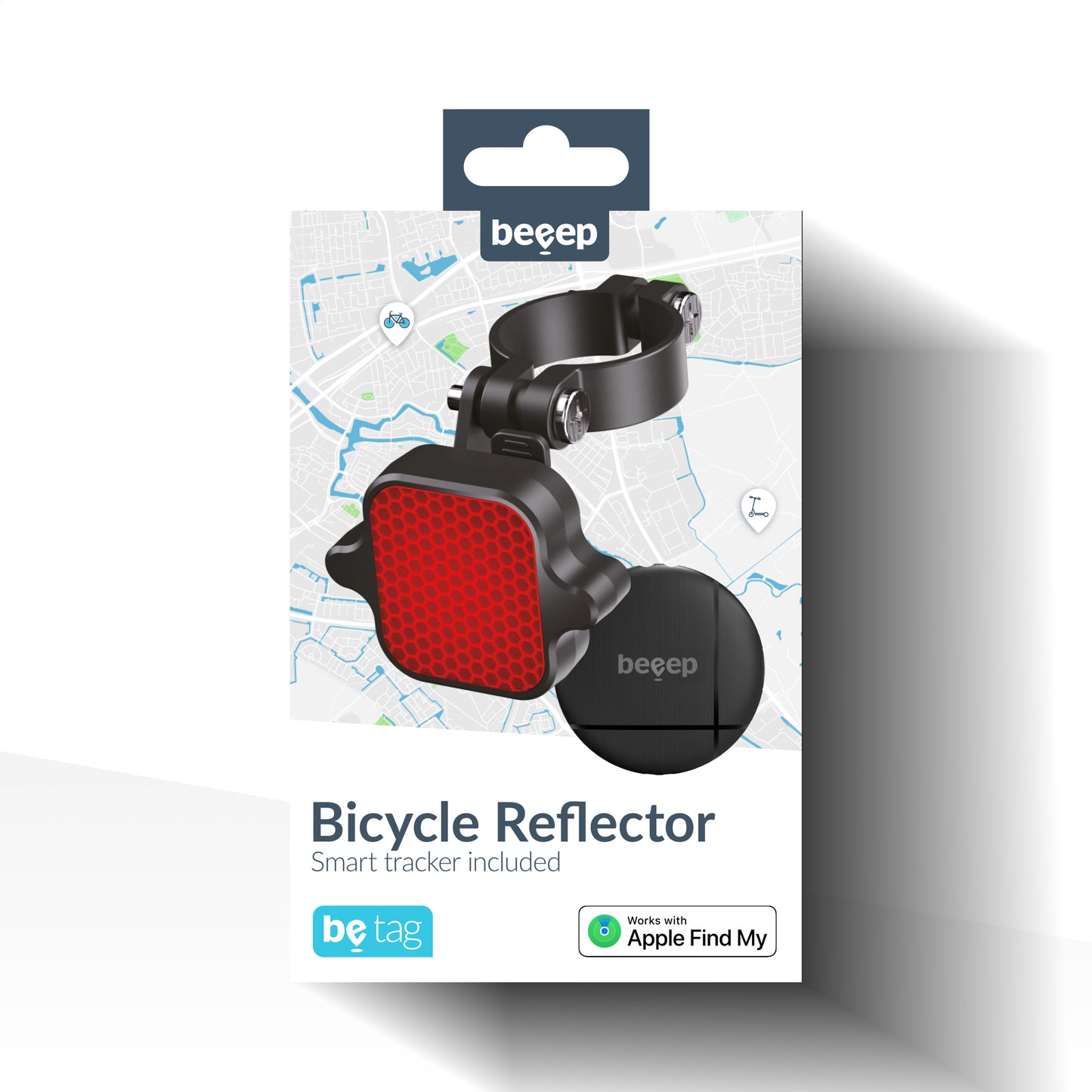 Beeep Betag Find My Tracker Black & Taillight Reflector