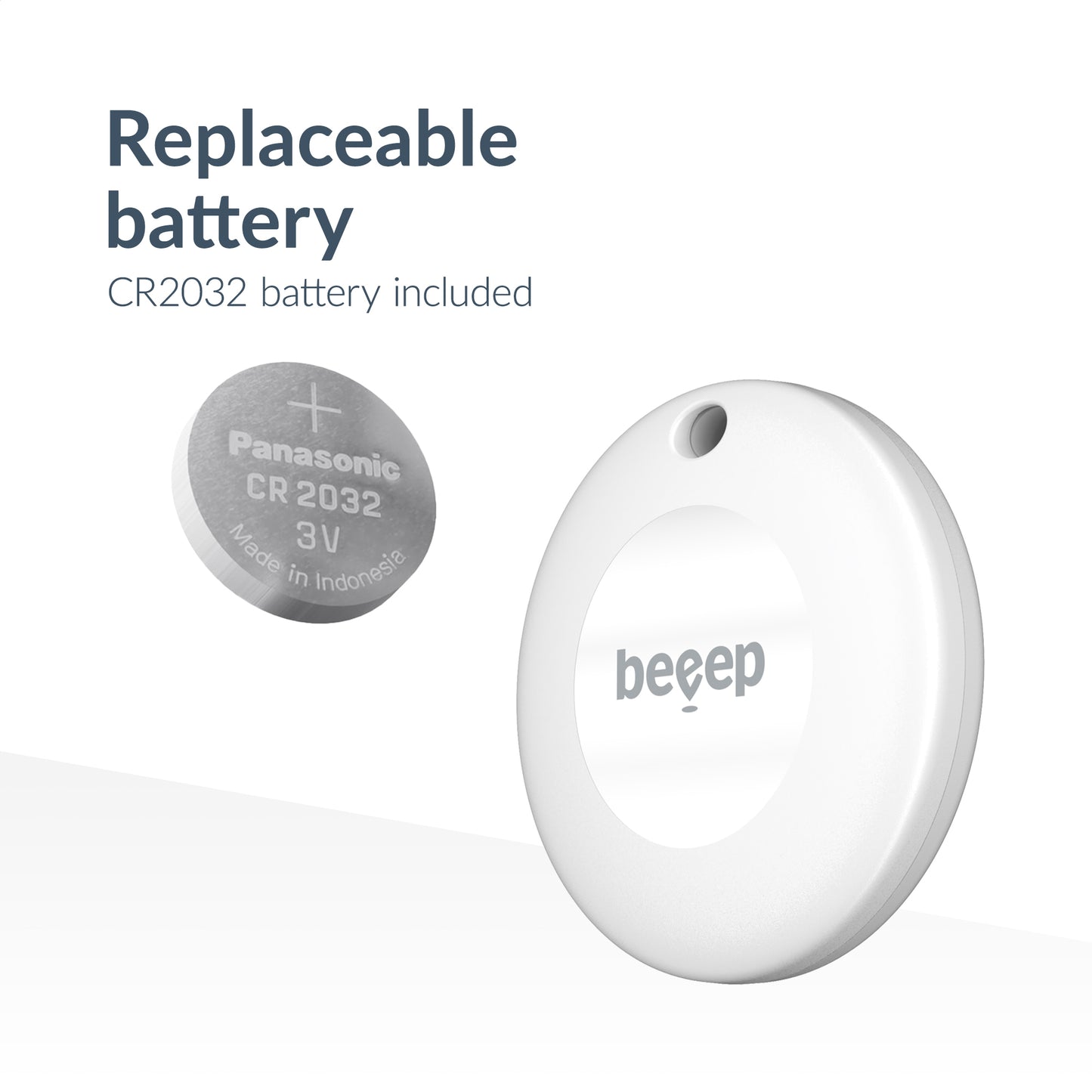 Beeep Betag Android Tracker White & Keychain White - 3 Pack