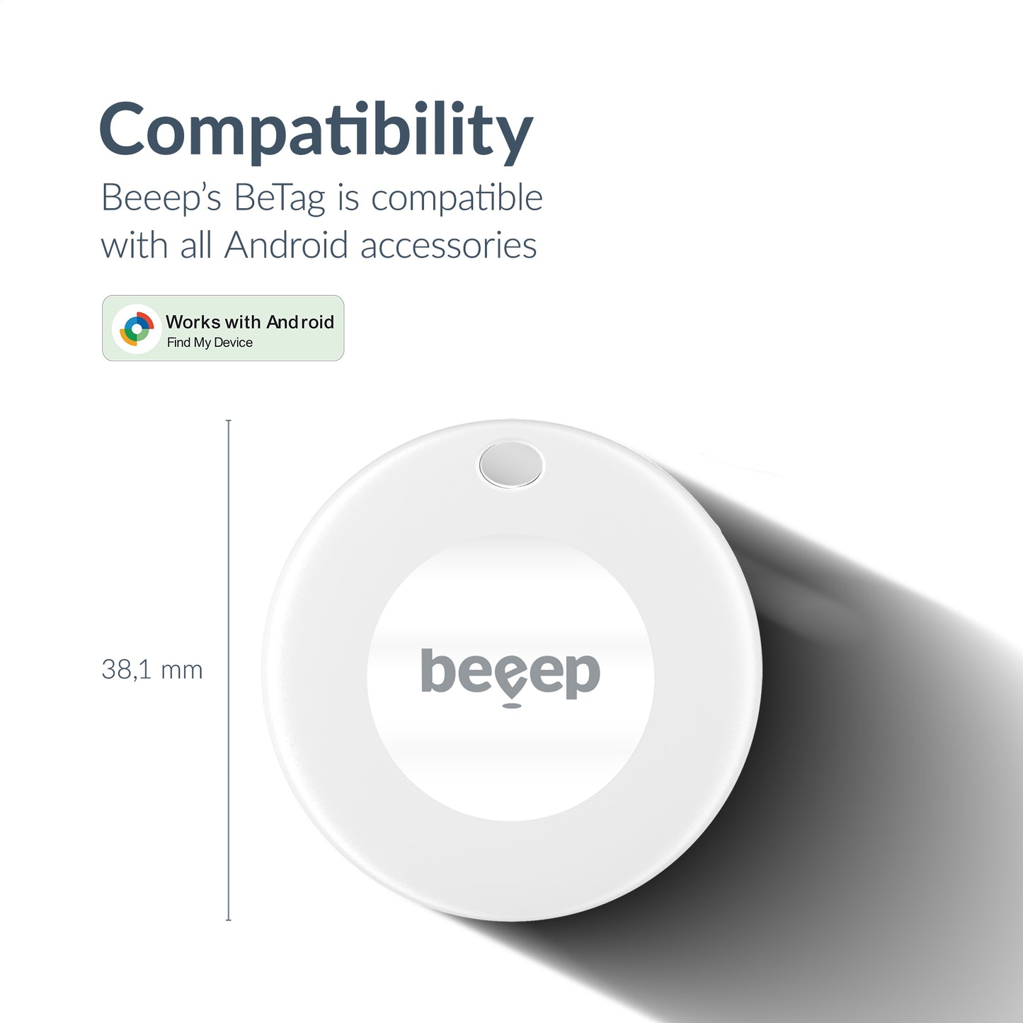Beeep Betag Android Tracker White & Keychain White - 3 Pack