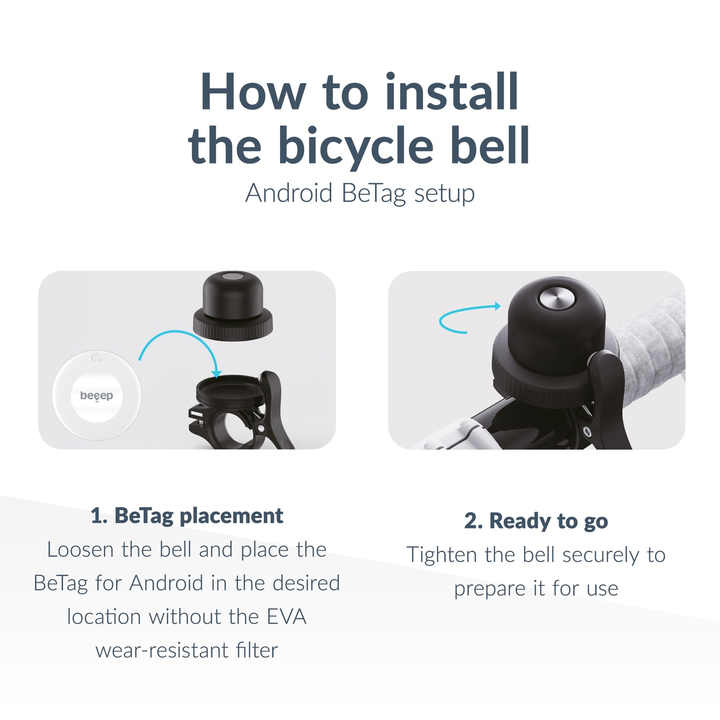 Beeep Betag Android Tracker Black & Bicycle Bell