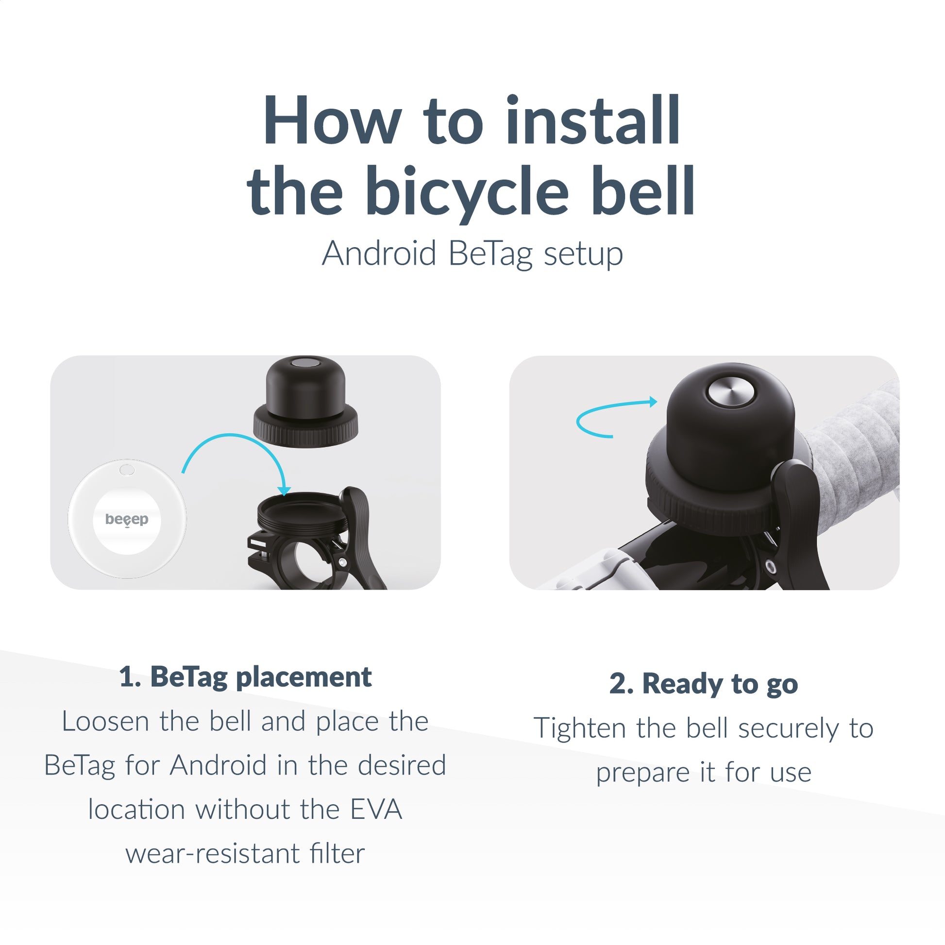 Beeep Betag Android Tracker Black & Bicycle Bell