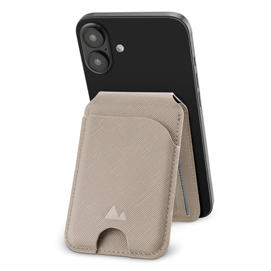 My Style Magsafe Compatible Magnet Card Holder With Stand Function Warm Grey