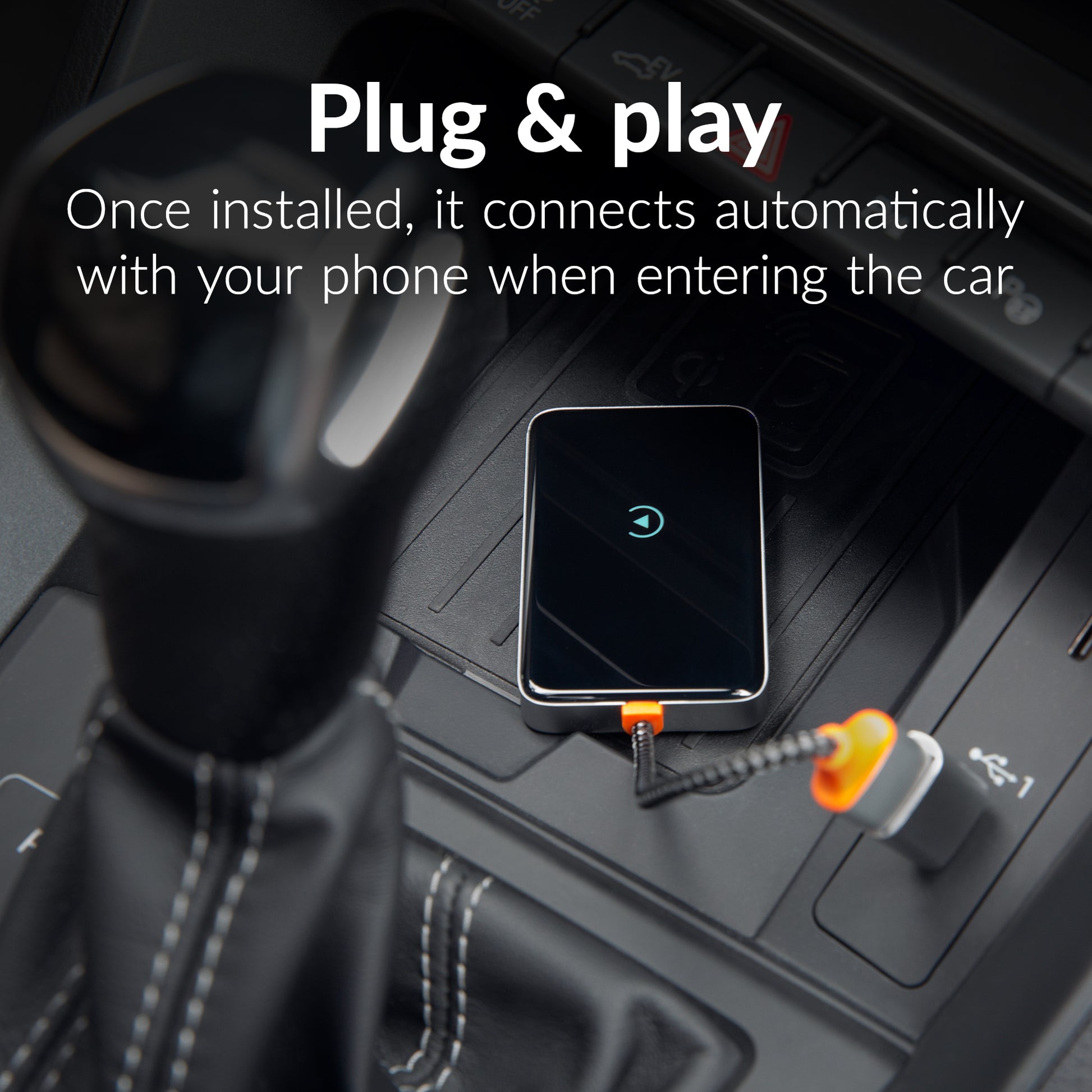 Mobilize Premium 2In1 Adapter For Wireless Apple Carplay/Android Auto Black