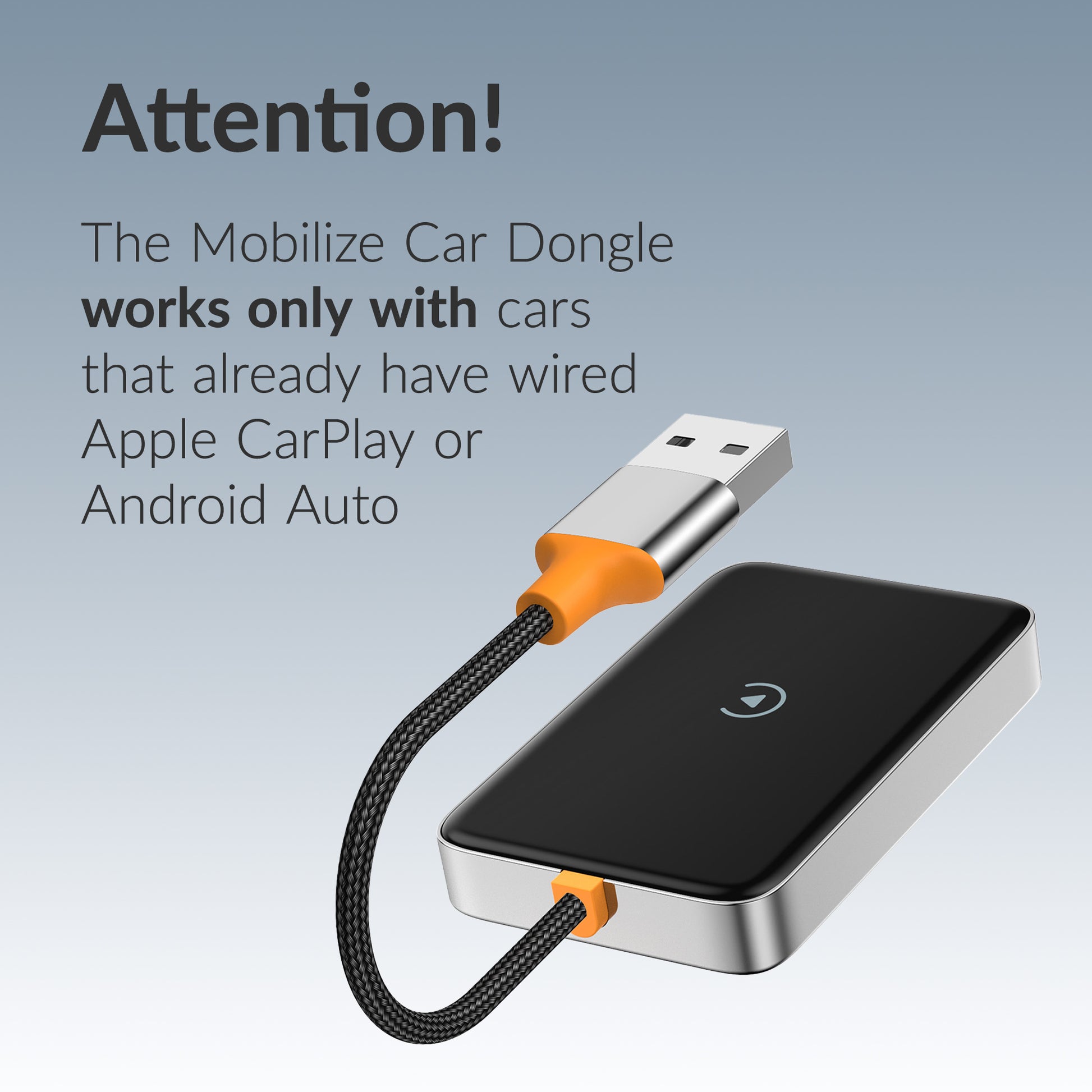 Mobilize Premium 2In1 Adapter For Wireless Apple Carplay/Android Auto Black