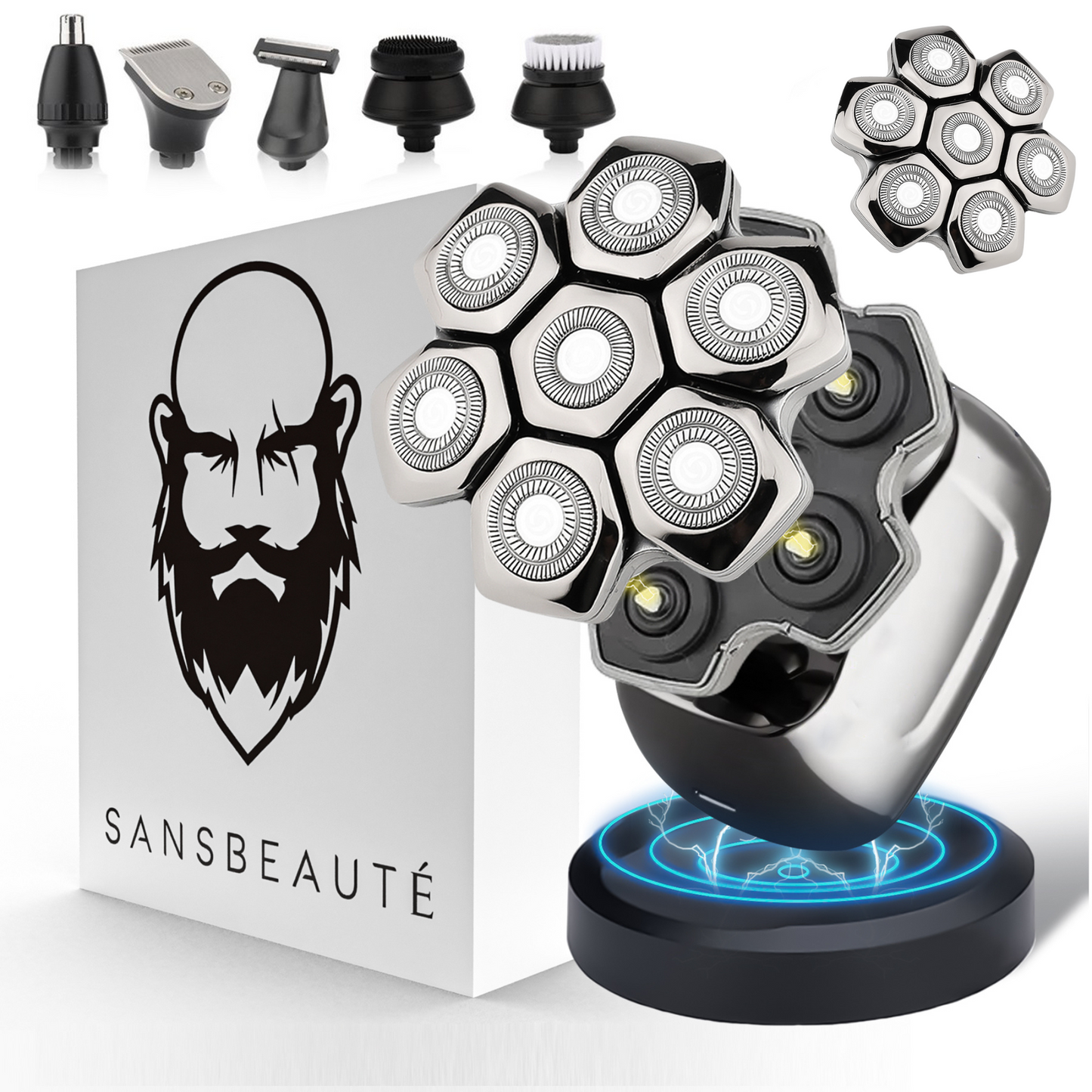 Sansbeauté® Hoofdscheerapparaat + Extra Scheerkop | Pro Magnetic