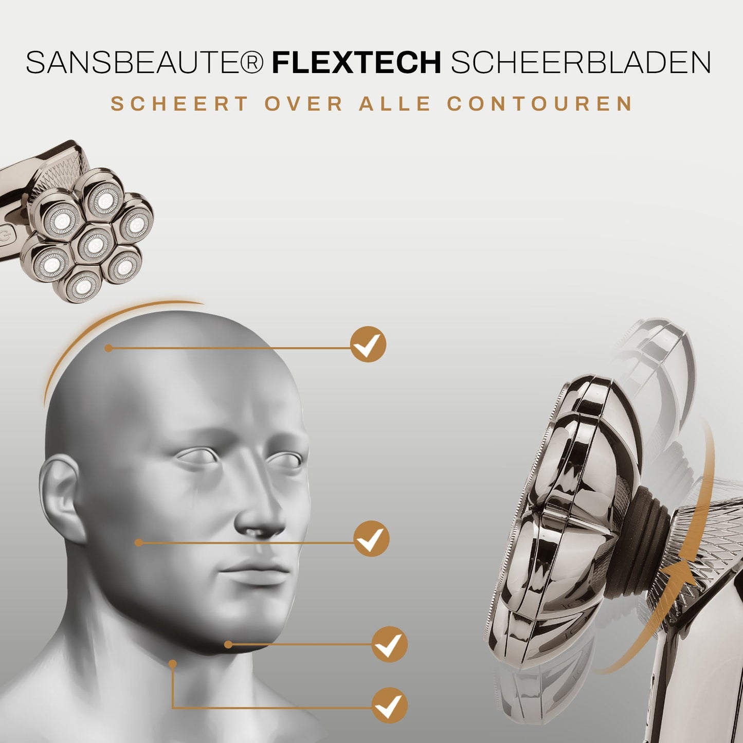 Sansbeauté® Hoofdscheerapparaat + Extra Scheerkop | Rpm Max