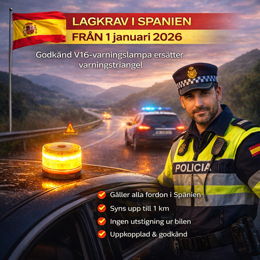 V16 Nödljus LED – DGT-godkänt varningsljus för bil