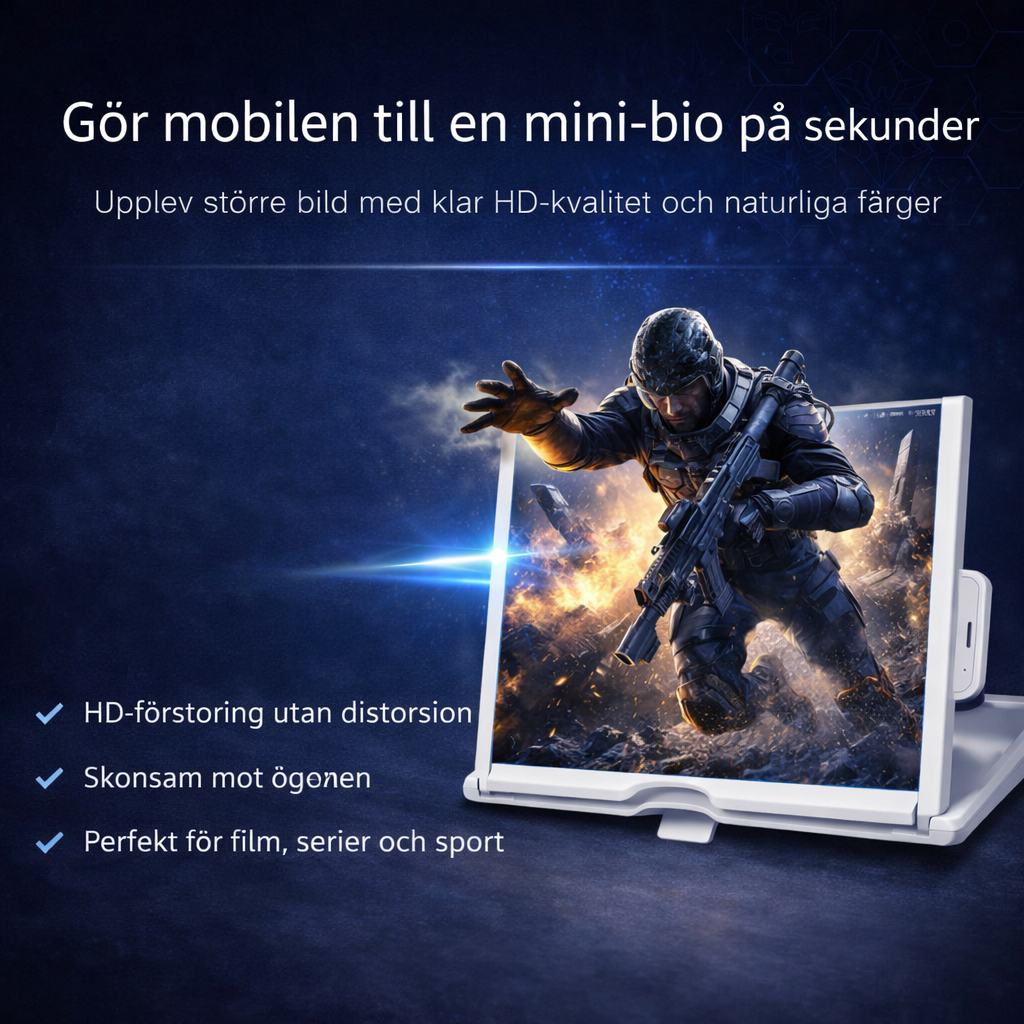 Mobilförstorare 10–12” med 3D-skärm och hållare