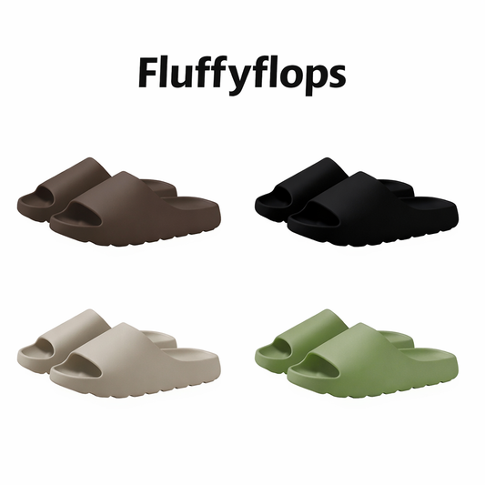 Fluffyflops Supermjuka-Superlätta-Ergonomiska slip-intofflor med tjock sula i flera färger.