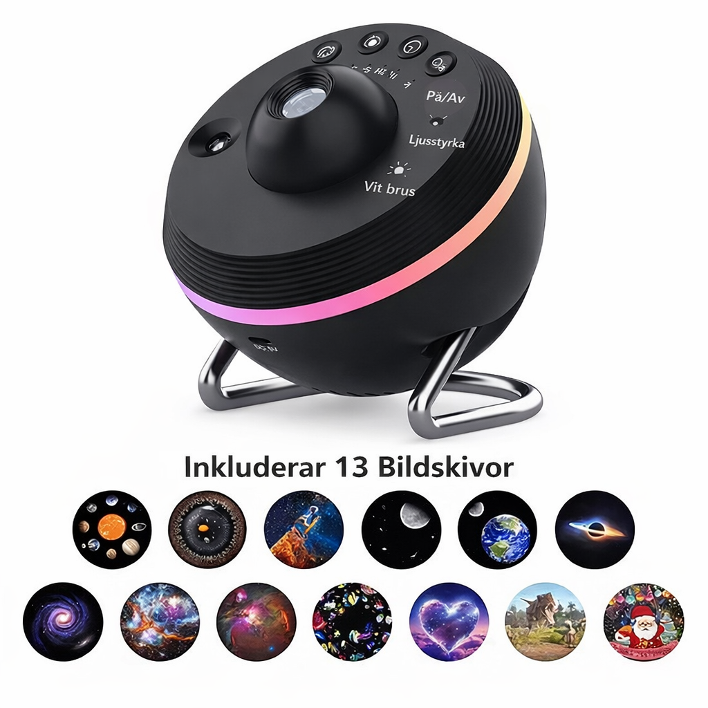 Stjärnhimmelprojektor 13-i-1 – Rymdlampa och Planetarium för Alla