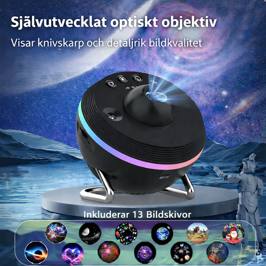 Stjärnhimmelprojektor 13-i-1 – Rymdlampa och Planetarium för Alla