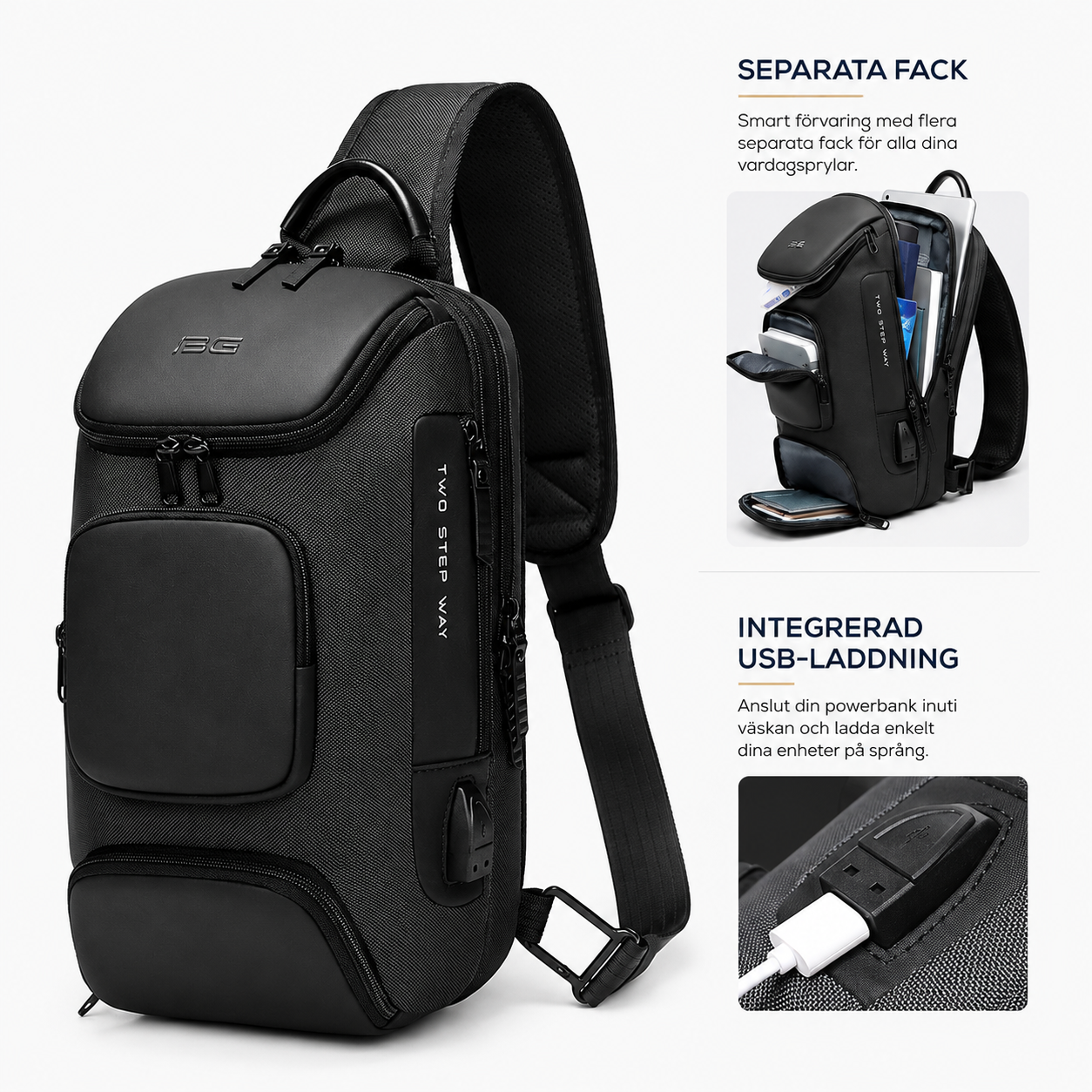 UrbanSwede™ Axel- & Bröstväska Crossbody – Vattentät och Anti-Stöld (Kopia)