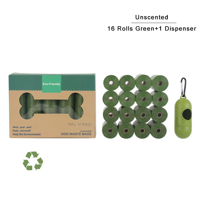 Biologiskt nedbrytbara hundpåsar med eller utan lavendeldoft inkl. hållare