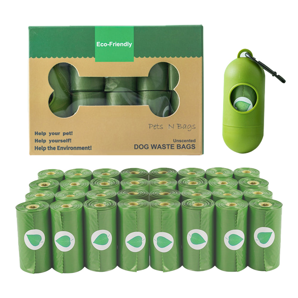 Biologiskt nedbrytbara hundpåsar med eller utan lavendeldoft inkl. hållare