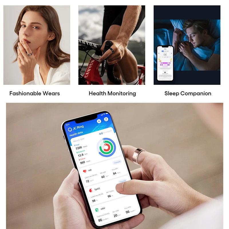J-Style 2301B Bluetooth Smart Ring – Fitness, Hälsa och Sömnmonitor för Alla